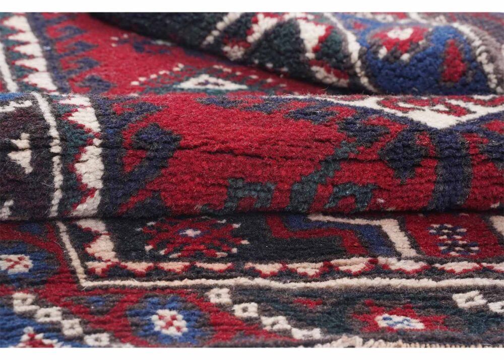 Dosemealti Semi-old Deep Red Rug Traditional 3x2 ft Hand-knotted