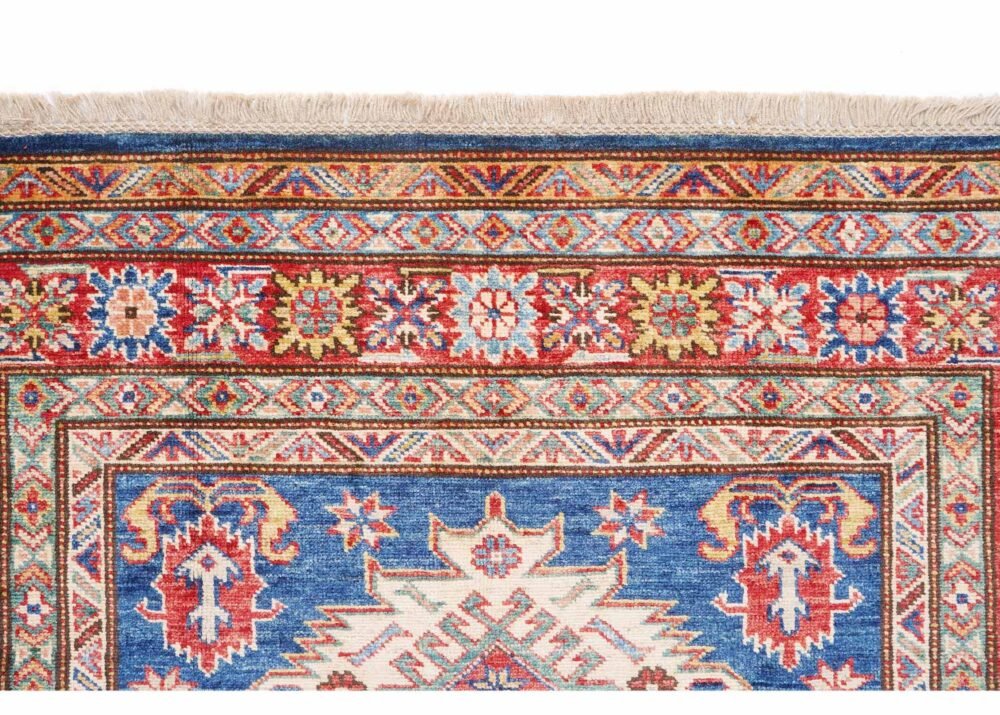 Elegant Geometric Pattern Rug in Red and Brown - Hand-Knotted Traditional Quality 6x3.7 ft