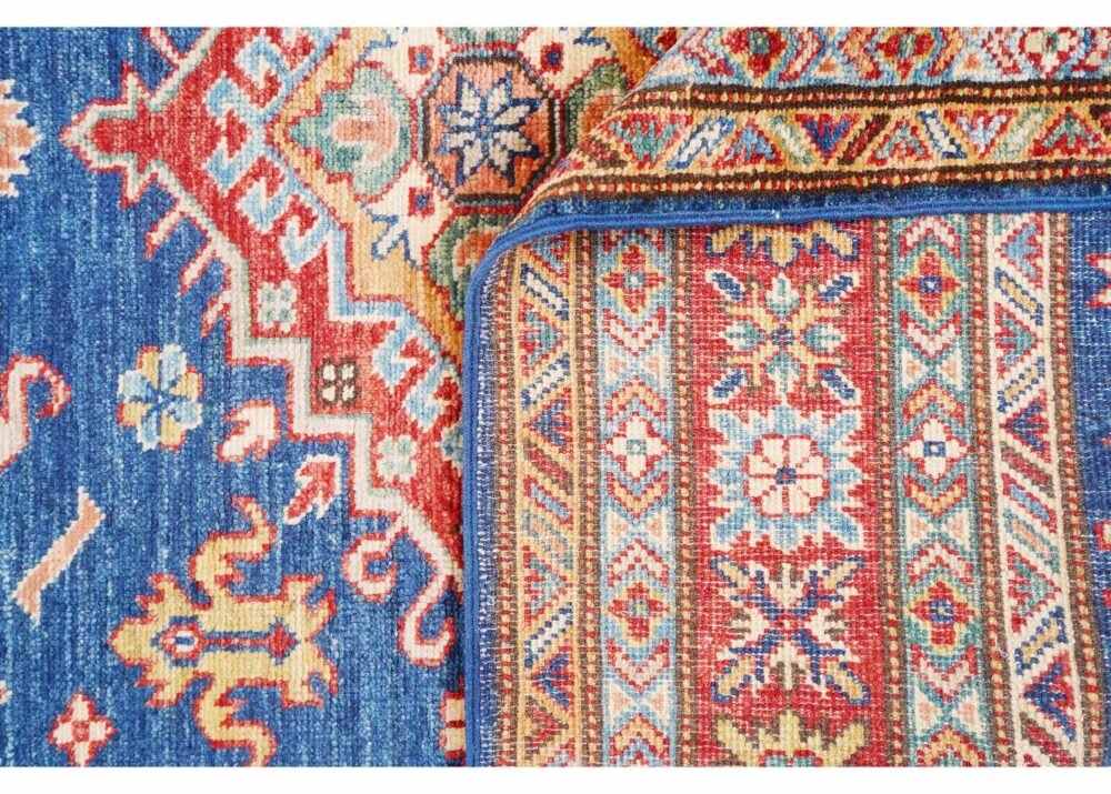 Elegant Geometric Pattern Rug in Red and Brown - Hand-Knotted Traditional Quality 6x3.7 ft