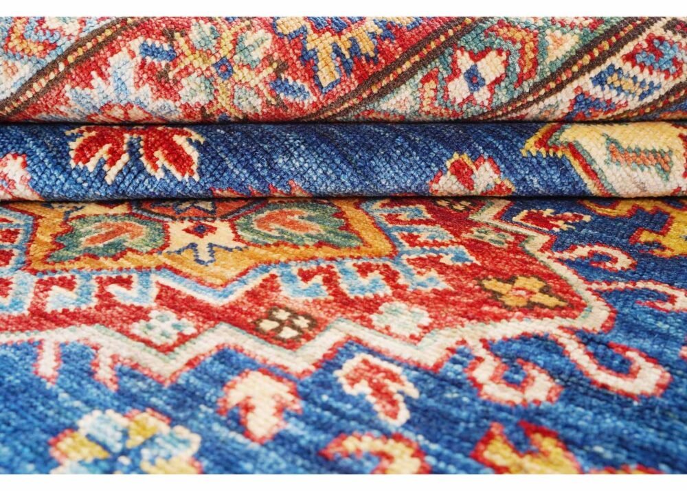 Elegant Geometric Pattern Rug in Red and Brown - Hand-Knotted Traditional Quality 6x3.7 ft