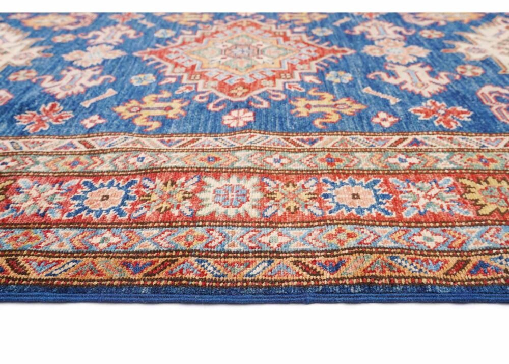Elegant Geometric Pattern Rug in Red and Brown - Hand-Knotted Traditional Quality 6x3.7 ft