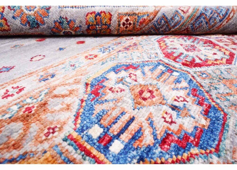 Exclusive Gray and Red Rug Striped Pattern 6.7x5 ft Traditional Horcun