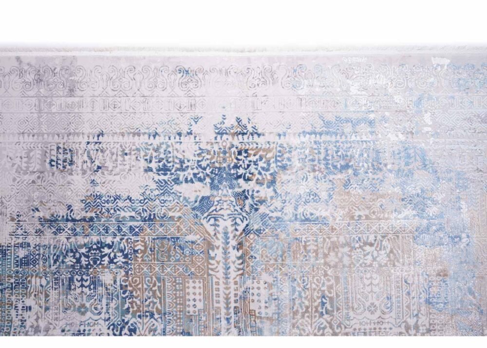 Exclusive Modern Infinity Abstract Blue and Grey Area Rugs 6.5x9.5 ft