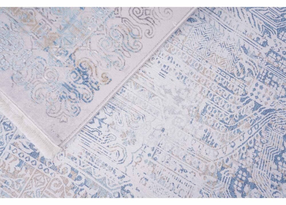 Exclusive Modern Infinity Abstract Blue and Grey Area Rugs 6.5x9.5 ft
