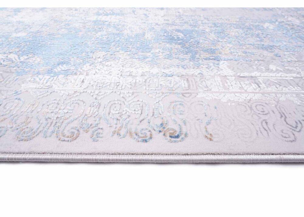 Exclusive Modern Infinity Abstract Blue and Grey Area Rugs 6.5x9.5 ft