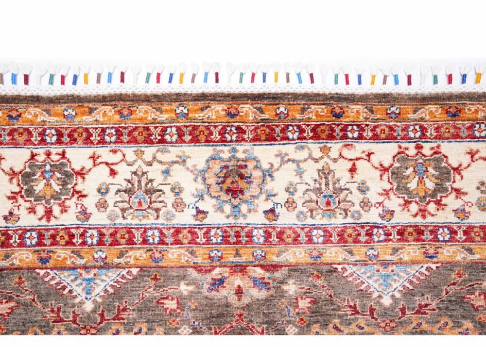 Exclusive Sultani Brown Oriental Rug 7.8x5.8 Hand-Knotted Traditional