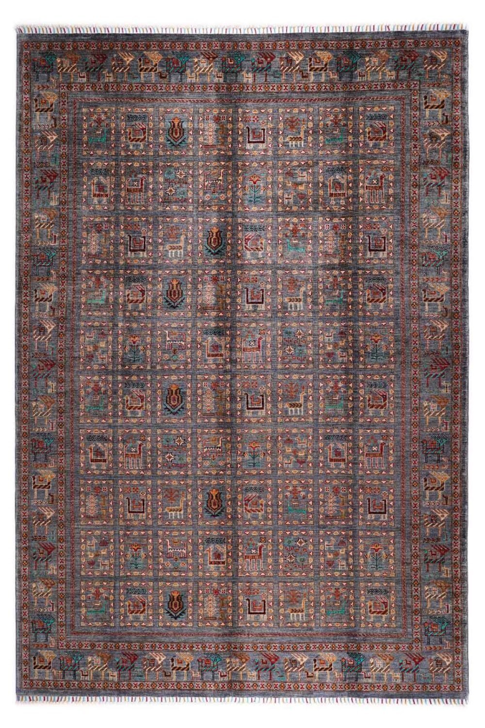 Extra Large Grey Rug Hand-Knotted Traditional Sultani 9.6x6.8 ft - Rugs 1