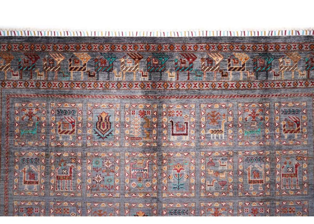 Extra Large Grey Rug Hand-Knotted Traditional Sultani 9.6x6.8 ft - Rugs 1