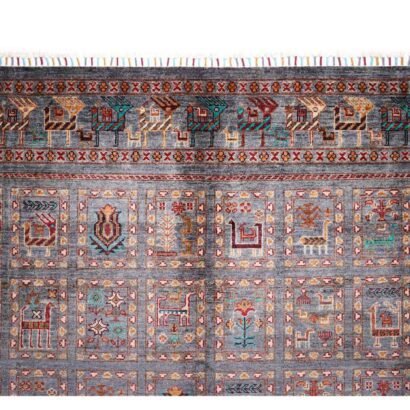 Extra Large Grey Rug Hand-Knotted Traditional Sultani 9.6x6.8 ft - Rugs 1