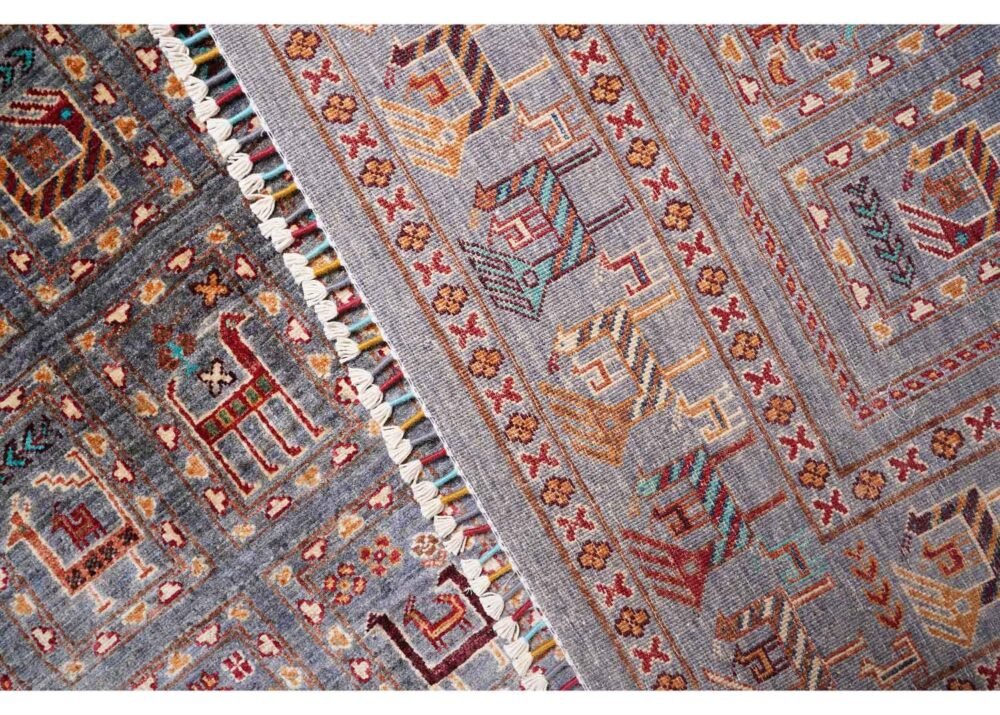 Extra Large Grey Rug Hand-Knotted Traditional Sultani 9.6x6.8 ft - Rugs 1