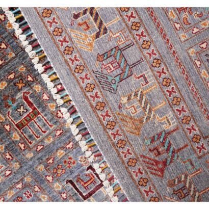 Extra Large Grey Rug Hand-Knotted Traditional Sultani 9.6x6.8 ft - Rugs 1