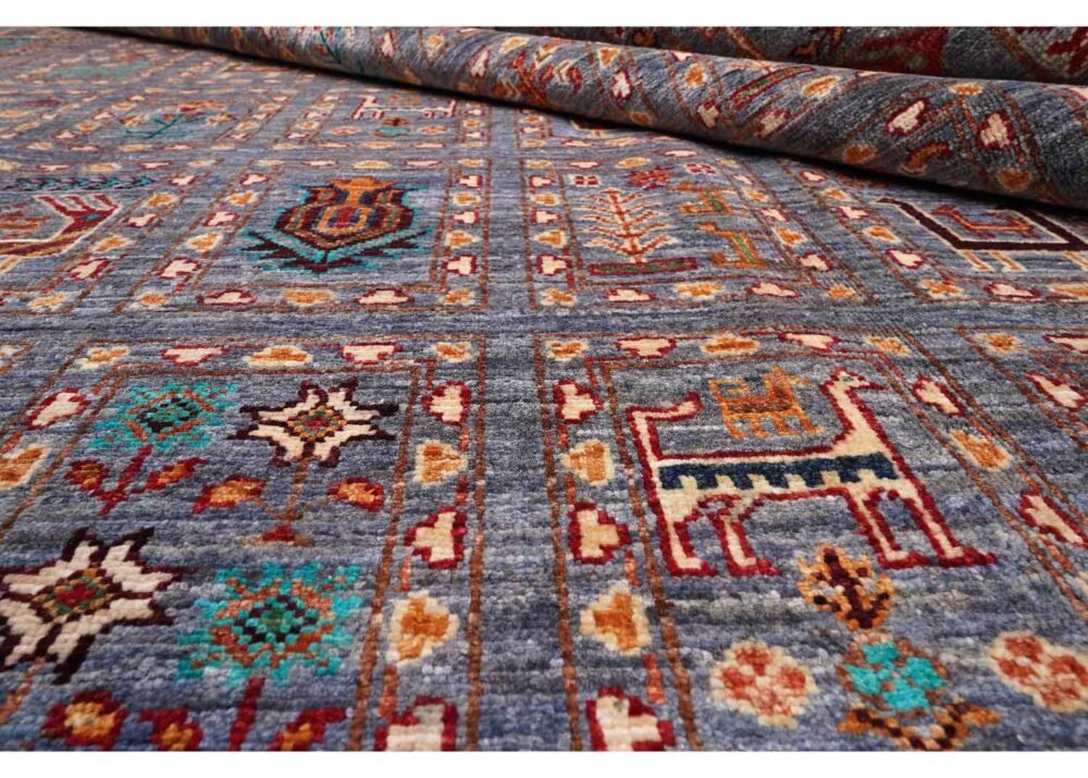 Extra Large Grey Rug Hand-Knotted Traditional Sultani 9.6x6.8 ft - Rugs 1