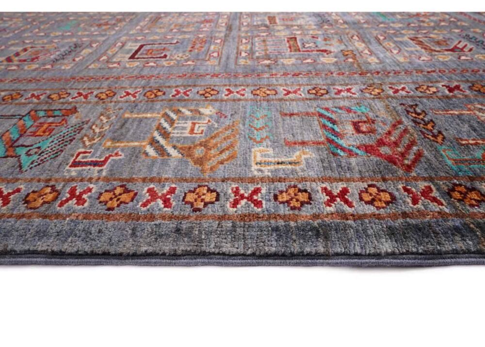 Extra Large Grey Rug Hand-Knotted Traditional Sultani 9.6x6.8 ft - Rugs 1