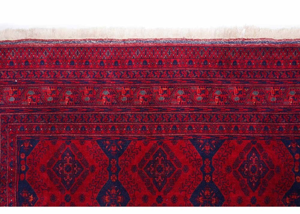 Genuine Bilicik Red and Blue Traditional Rug 6x5 ft Handknotted with Wool