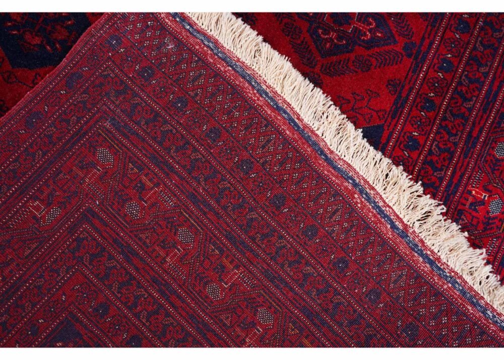 Genuine Bilicik Red and Blue Traditional Rug 6x5 ft Handknotted with Wool