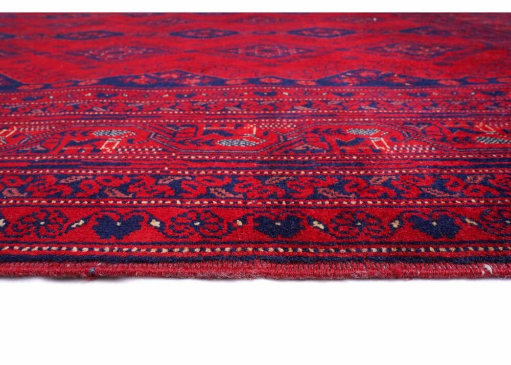 Genuine Bilicik Red and Blue Traditional Rug 6x5 ft Handknotted with Wool