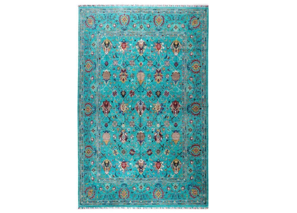 Green Oriental Rug Traditional Sultani 10.8x8.1 ft Hand-Knotted - Rugs 1