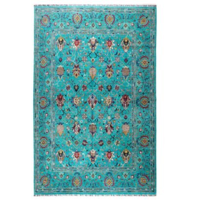 Green Oriental Rug Traditional Sultani 10.8x8.1 ft Hand-Knotted - Rugs 1