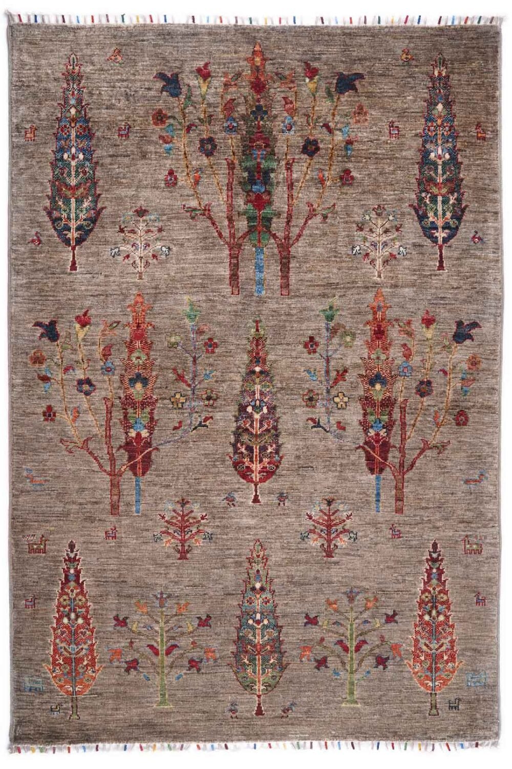 Hand-Knotted Brown Indoor Outdoor Rug Traditional Sultani 5.8x4 ft - Rugs 1