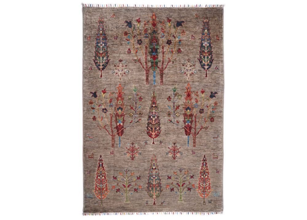 Hand-Knotted Brown Indoor Outdoor Rug Traditional Sultani 5.8x4 ft - Rugs 1