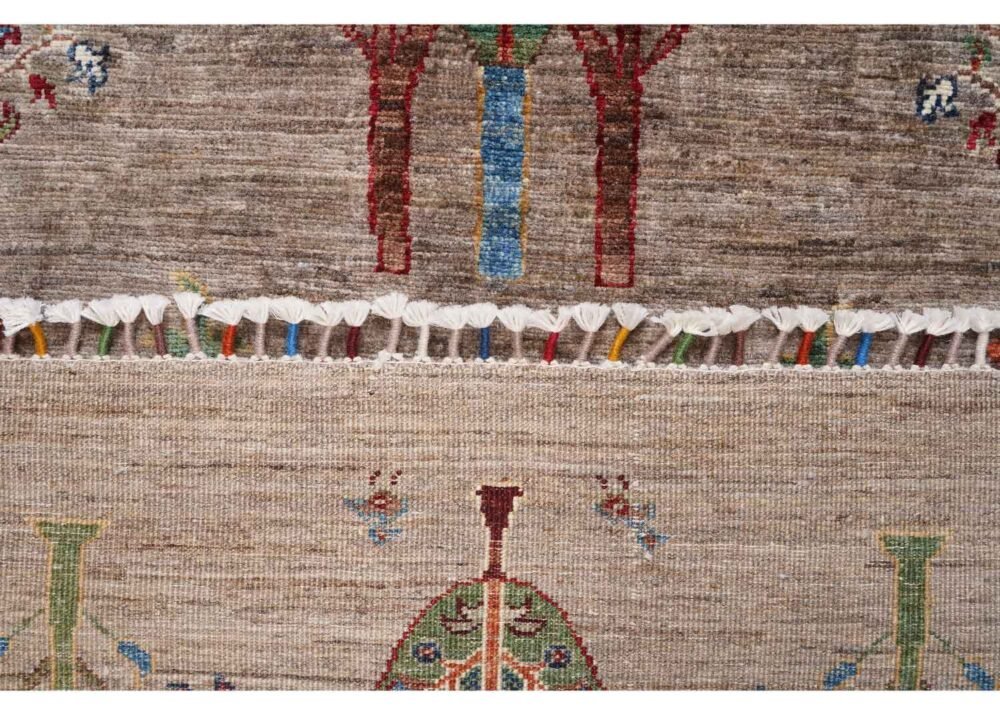 Hand-Knotted Brown Indoor Outdoor Rug Traditional Sultani 5.8x4 ft - Rugs 1