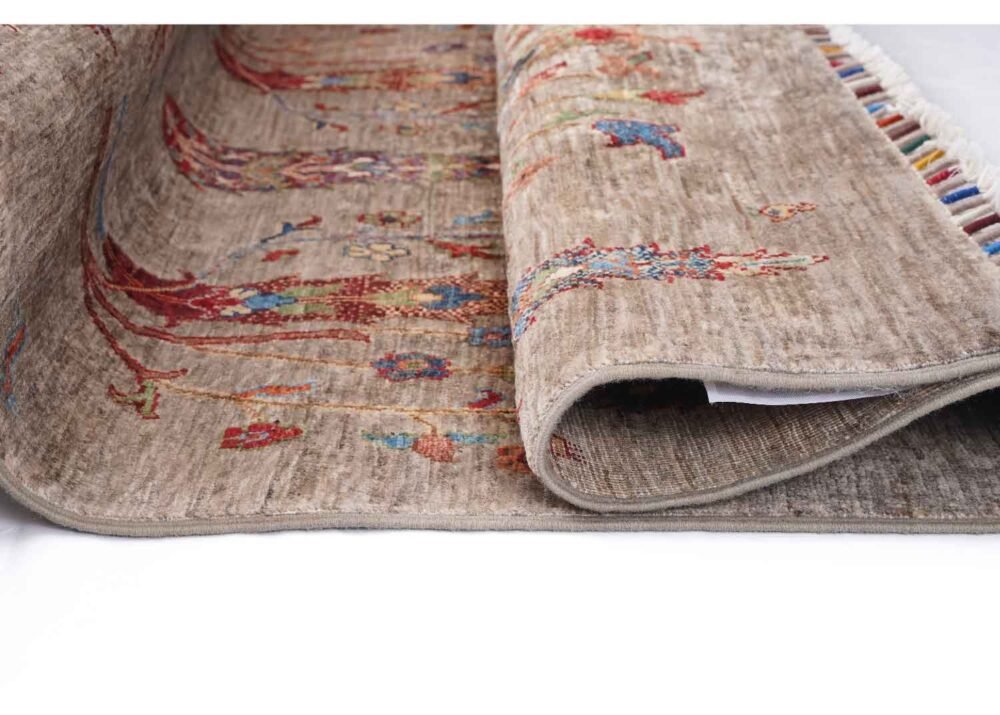 Hand-Knotted Brown Indoor Outdoor Rug Traditional Sultani 5.8x4 ft - Rugs 1