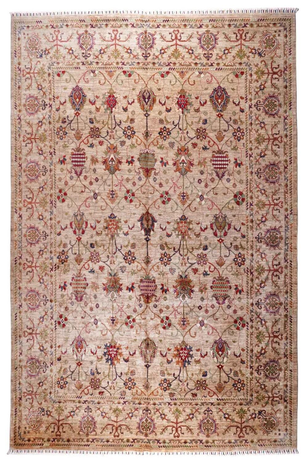 Hand-Knotted Brown Kitchen Rugs Traditional Sultani 12.3x9.2 ft - Rugs 1