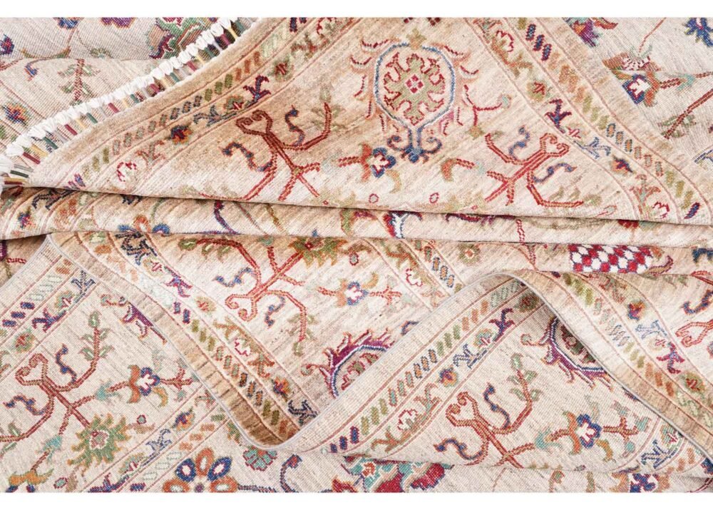 Hand-Knotted Brown Kitchen Rugs Traditional Sultani 12.3x9.2 ft - Rugs 1