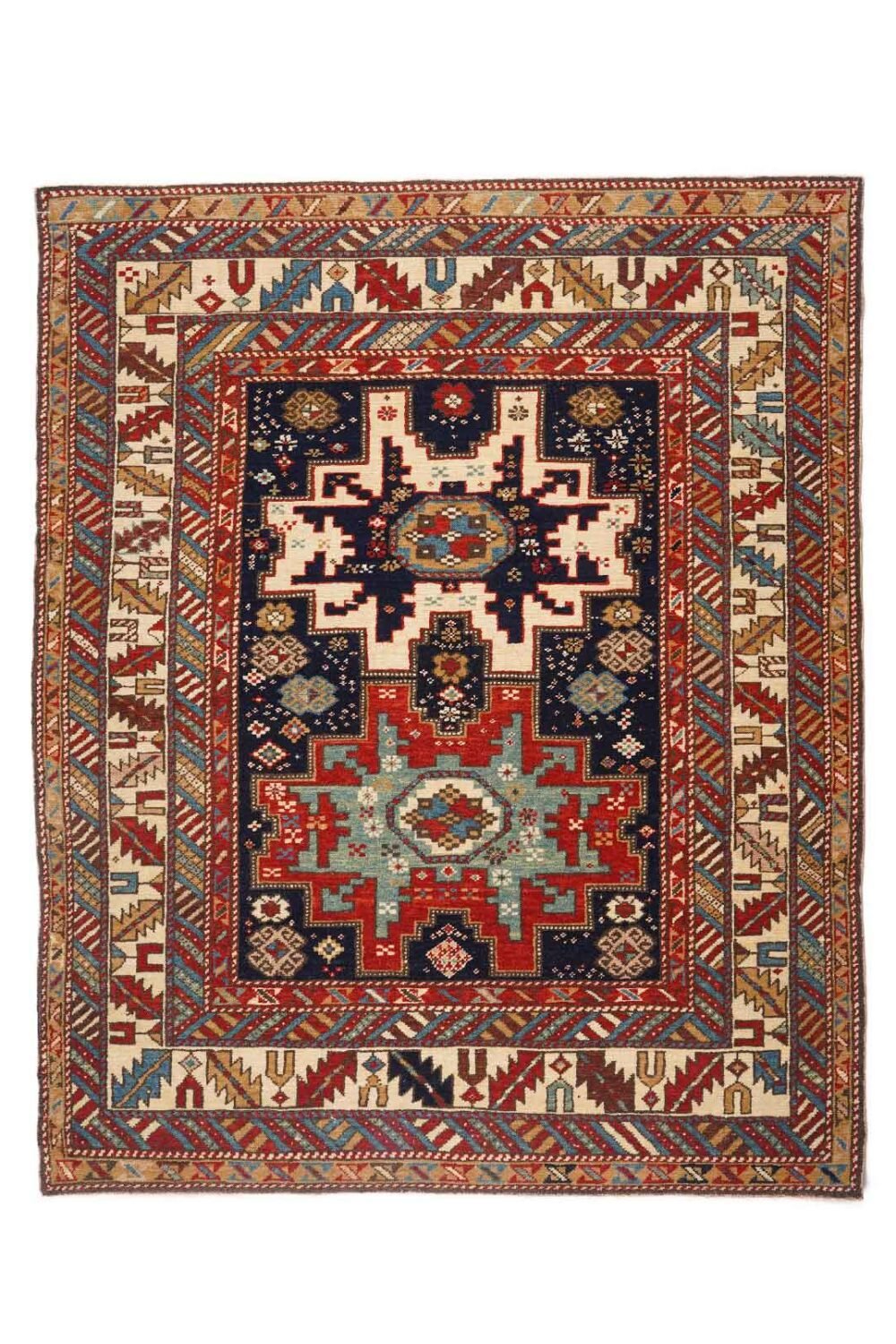 Hand-Knotted Brown Small Rug 3.8x4.6 ft Traditional Sirvan - Rugs 1