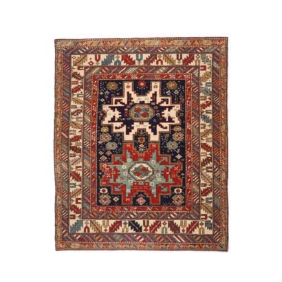 Hand-Knotted Brown Small Rug 3.8x4.6 ft Traditional Sirvan - Rugs 1