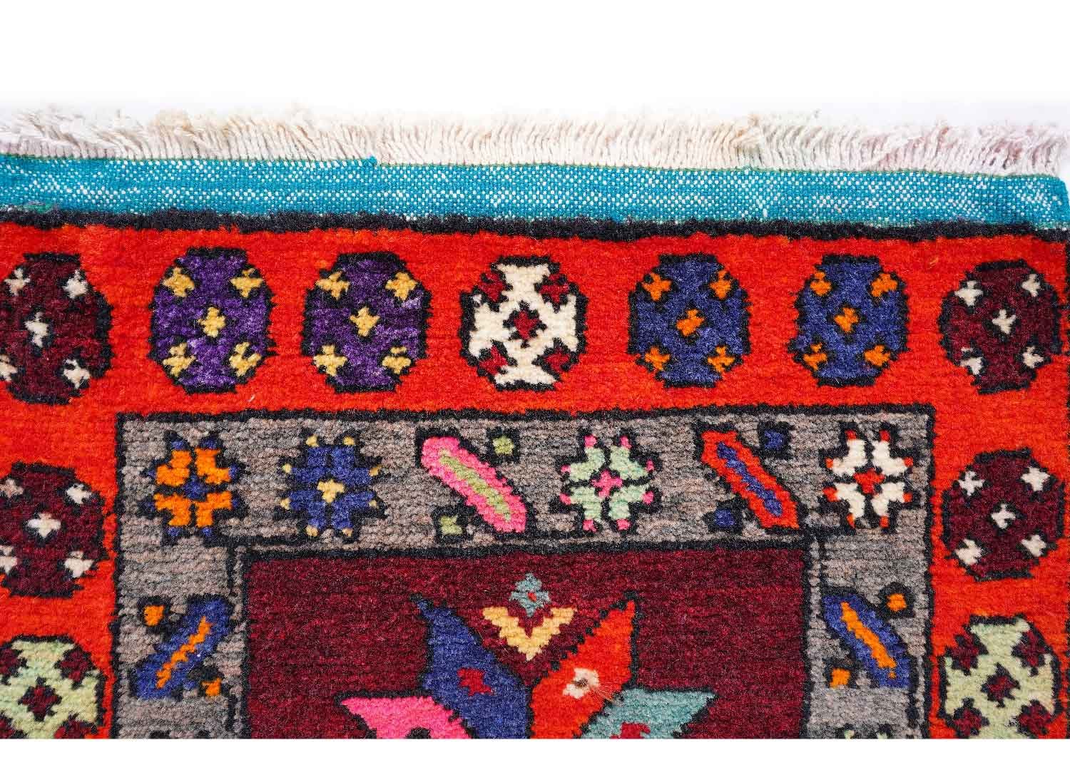 Hand-Knotted Small Rug for Corridor 2.9x1.4 ft Traditional Malatya - Rug 1