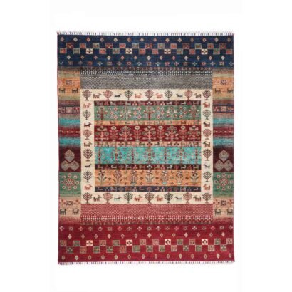 Hand-Knotted Traditional Style Rugs Stripe Sultani 6.2x4.9 ft - Rug 1