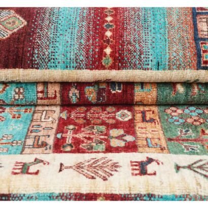 Hand-Knotted Traditional Style Rugs Stripe Sultani 6.2x4.9 ft - Rug 1