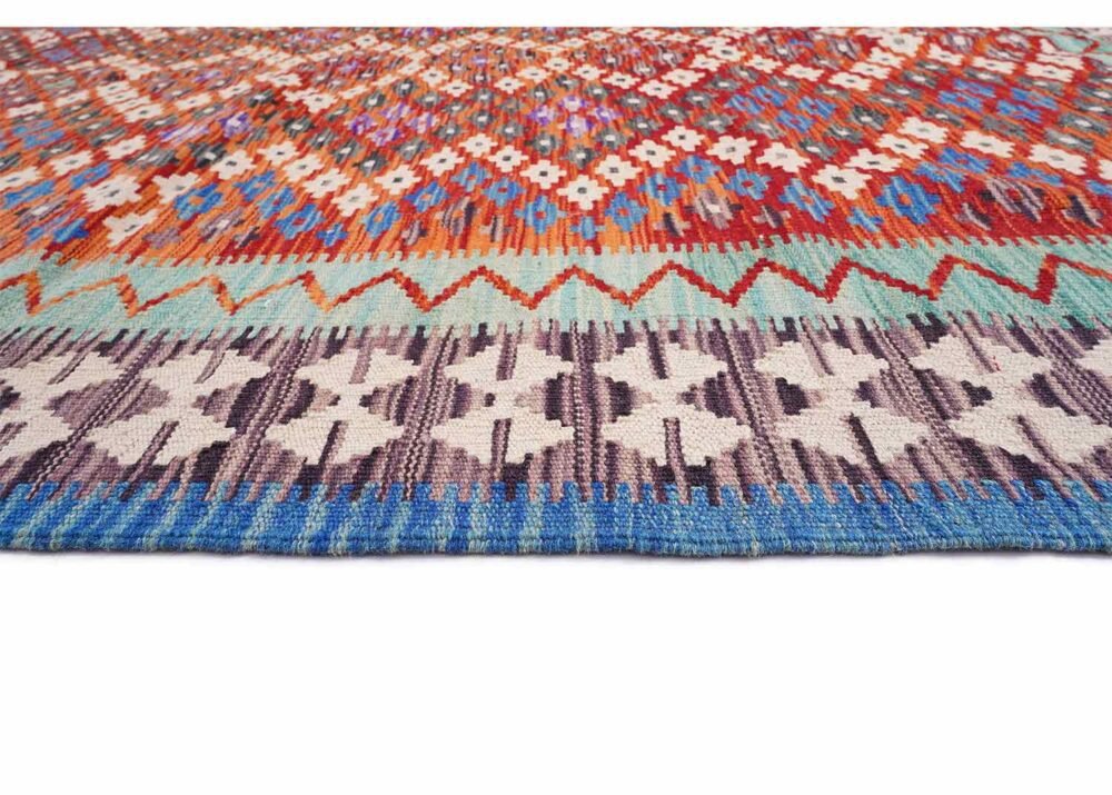 Hand woven Area Rug Kilim 7x4.8 ft Solid Rustic Farmhouse Style