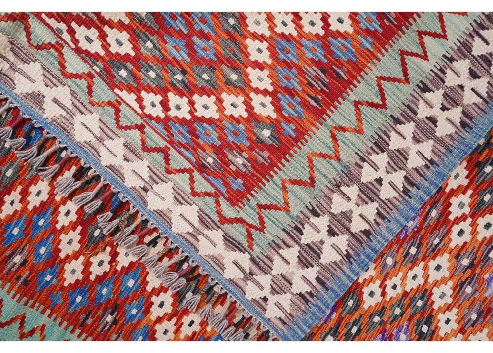 Hand woven Area Rug Kilim 7x4.8 ft Solid Rustic Farmhouse Style