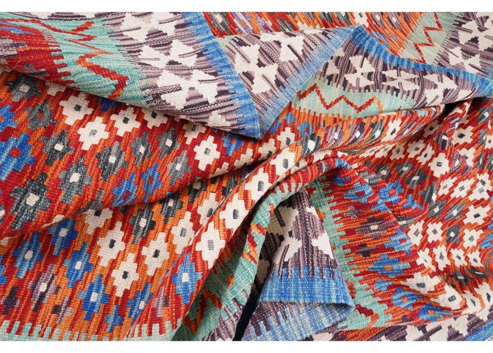 Hand woven Area Rug Kilim 7x4.8 ft Solid Rustic Farmhouse Style