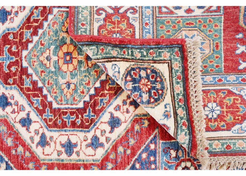 Handknotted Red & Beige Area Rugs Traditional - New Condition 5.9x4.1 ft