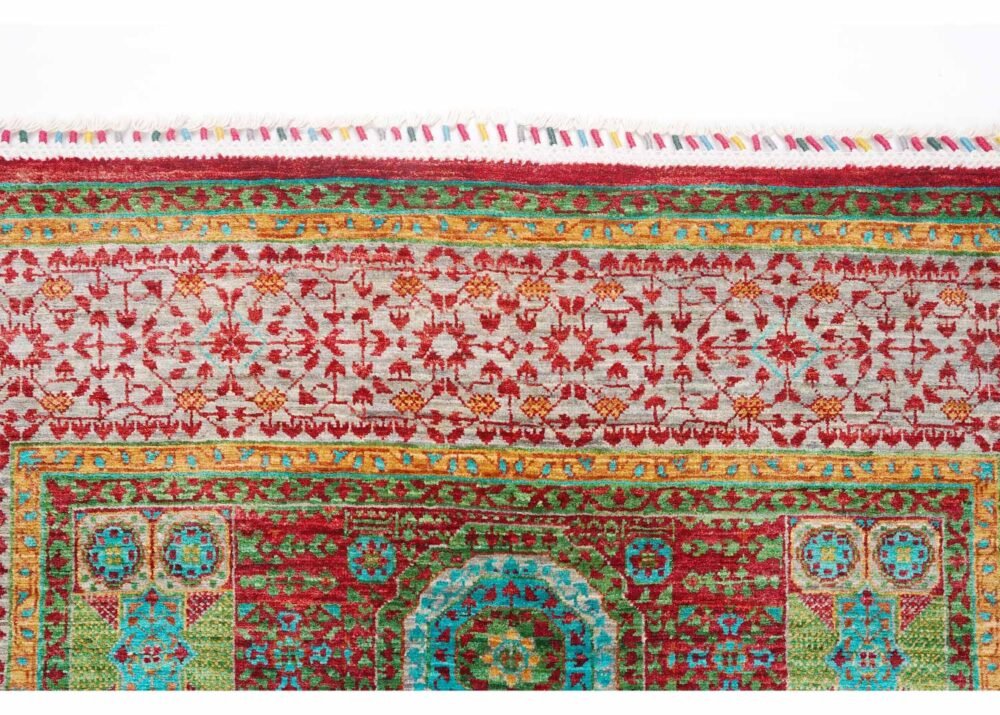 Handknotted Red Traditional Area Rug for Dining Room 5.9x4.1 ft