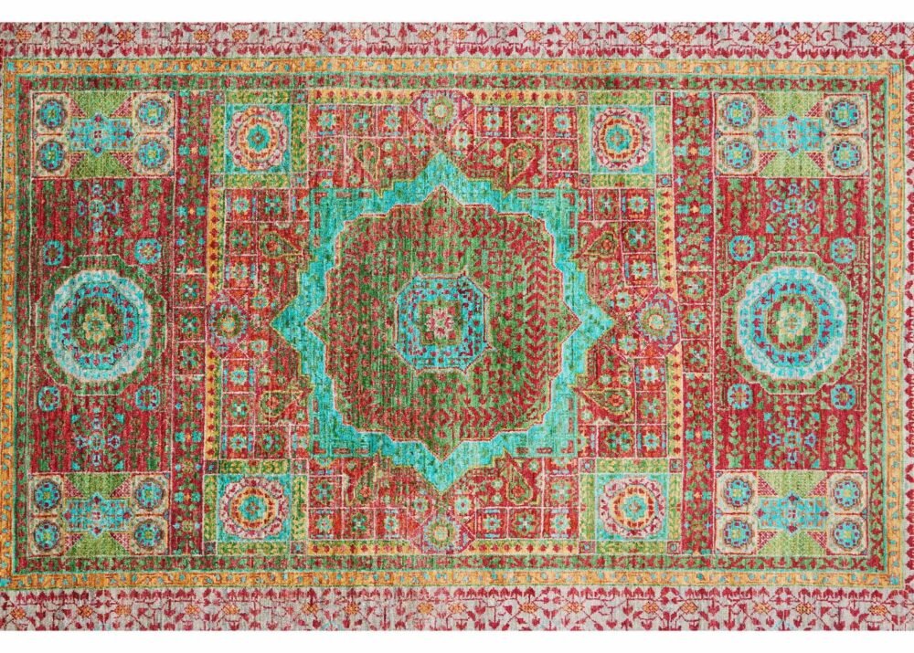 Handknotted Red Traditional Area Rug for Dining Room 5.9x4.1 ft