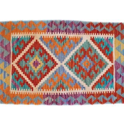 Handwoven Wool Cushion Pillow Set - Kilim Style Geometric Pattern - Rugs 1