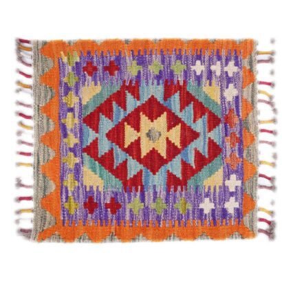 Handwoven Wool Cushion Pillow Set - Kilim Style Geometric Pattern - Rugs 1