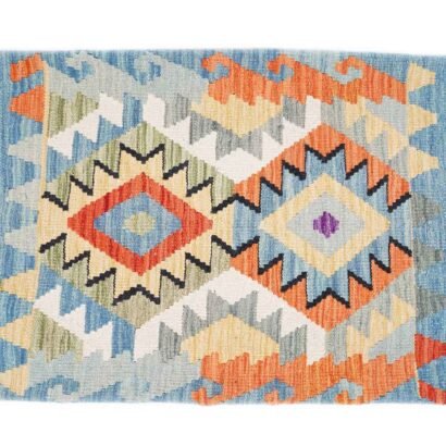 Handwoven Wool Pillow Cover - Multicolor Geometric Pattern - Rugs 1