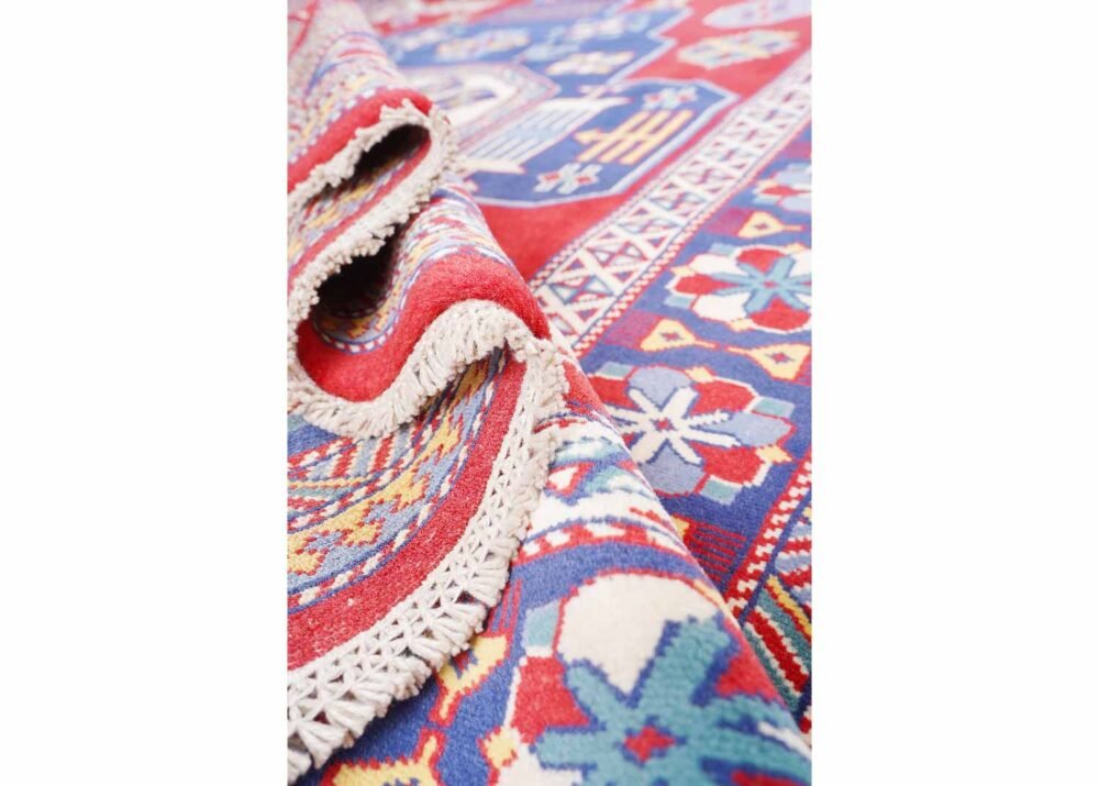 High-End Red/Blue Sherwan Modern Traditional Rug 7.8x6 ft