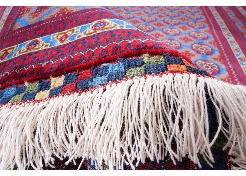 High Quality Outdoor Rugs Traditional Hoca R. 7.6x5.4 ft Red-Blue
