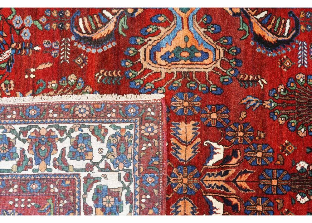 High-end Anatolia Red Beige Area Rug - Semi-old Traditional 6.7x5 ft