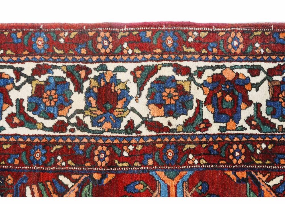 High-end Anatolia Red Beige Area Rug - Semi-old Traditional 6.7x5 ft