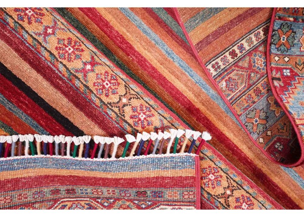 Horcun Design Stripe Red Carpet Runner for Sale Handknotted 9.7x2.7 ft