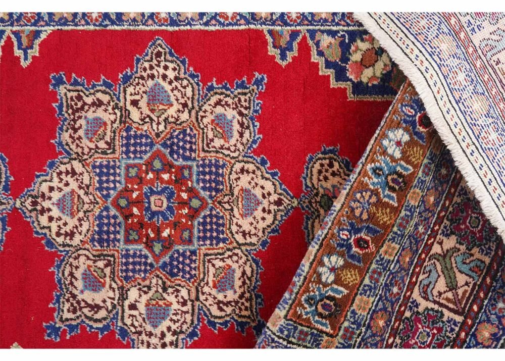 Kayseri Blue Red Traditional Area Rug Hand-Knotted 5x3 ft Oriental