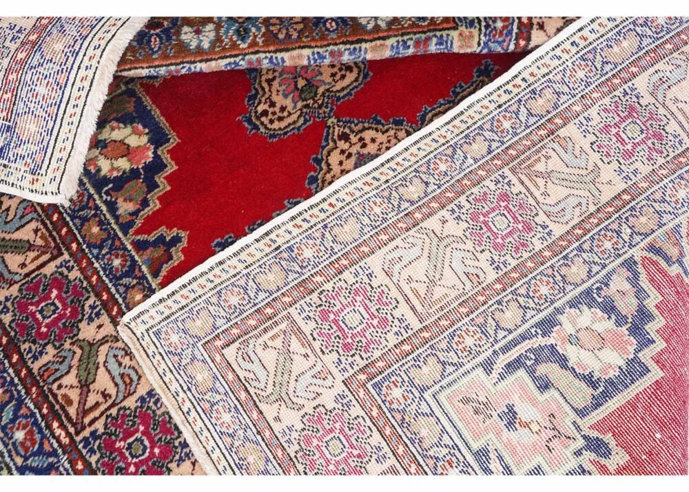 Kayseri Blue Red Traditional Area Rug Hand-Knotted 5x3 ft Oriental