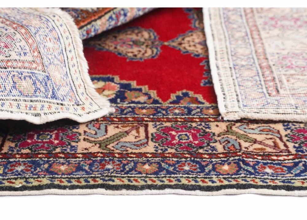 Kayseri Blue Red Traditional Area Rug Hand-Knotted 5x3 ft Oriental